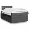 vidaXL Cama boxspring com colch&atilde;o 120x190 cm tecido cinzento-escuro