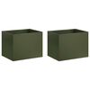 vidaXL Vaso de Jardim 2 unid. Verde-Azeitona 40 x 30 x 30 cm