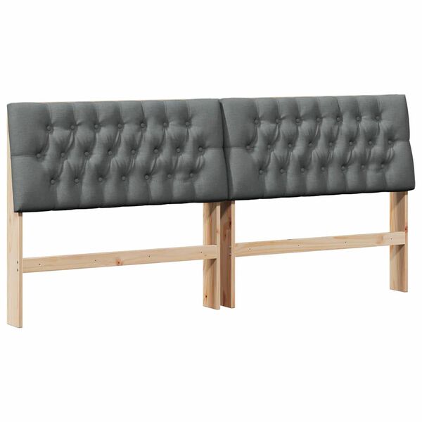 vidaXL Cabeceira estofada Cinza Escuro 200 cm