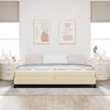 vidaXL Cama Box com colch&atilde;o Creme 200 x 200 cm tecido