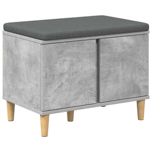 vidaXL Banco de Hall com almofada Cinzento Concreto 60 x 38 x 46 cm