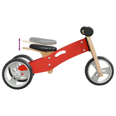 vidaXL Bicicleta de equilíbrio p/ crianças 2 em 1 vermelho