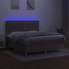 vidaXL Cama box spring colch&atilde;o/LED 160x200 cm tecido cinza-acastanhado