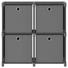 vidaXL Unidade prateleiras 4 cubos c/ caixas 69x30x72,5cm tecido cinza