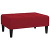 vidaXL Sof&aacute;-cama 2 lug. c/ 2 almofadas/apoio p&eacute;s veludo vermelho tinto