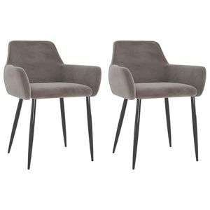 vidaXL Cadeiras de jantar 2 pcs veludo cinzento-claro