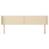 vidaXL Cabeceira de cama c/ abas tecido 203x16x78/88 cm creme