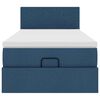 vidaXL Estrutura de cama otomana com colch&atilde;o tecido azul 80x200cm