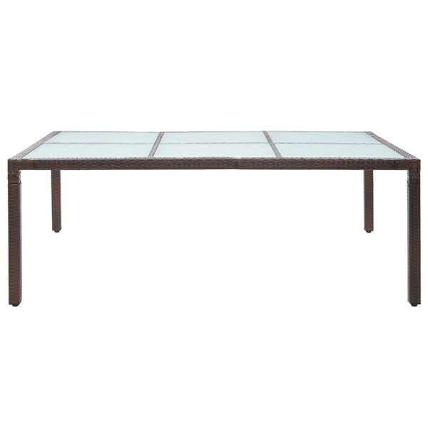 vidaXL Mesa de jantar p/ exterior 200x150x74 cm vime PE castanho