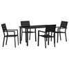 vidaXL Conjunto de Jantar para Jardim 5 unid. Preto A&ccedil;o revestido a p&oacute;