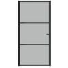vidaXL Porta de interior 102,5x201,5 cm vidro mate e alumínio preto