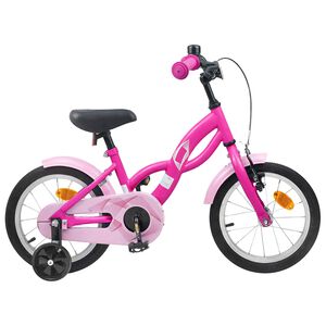 vidaXL Bicicleta Infantil 12 Polegadas para 2-4 anos Rosa Escuro