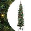 vidaXL Árvore de Natal Artificial Verde 210 cm PVC e Aço e Plástico