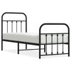 vidaXL Estrutura de cama com cabeceira e p&eacute;s 75x190 cm metal preto