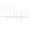 vidaXL Estrutura de cama com cabeceira e p&eacute;s 120x200 cm metal branco
