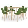 vidaXL 7 pcs conjunto de jantar verde-claro