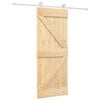 vidaXL Porta Deslizante Natural e Branco 80 x 210 cm