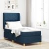 vidaXL Cama Box Springs com Colch&atilde;o Cinza Escuro 90x190 cm Azul tecido