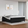 vidaXL Estrutura de cama com molas 160x200 cm couro artificial preto