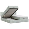vidaXL Cama ottoman com colch&atilde;o 2 unid. Cinzento-claro Veludo
