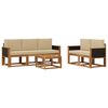 vidaXL Conjunto de Sof&aacute;s para Exterior com almofada 6 pcs Natural