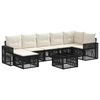 vidaXL Conjunto de Sof&aacute; de Jardim 8 pcs Preto e Branco Creme vime PE