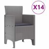 vidaXL Conjunto de Jantar para Jardim 15 pcs Cinzento-claro