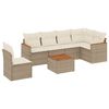 vidaXL 7 pcs conjunto de sof&aacute;s p/ jardim com almofad&otilde;es vime PE bege