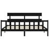 vidaXL Estrutura cama Super King Size c/cabeceira madeira maciça preto