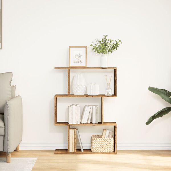 vidaXL Estante divis&oacute;ria 3 n&iacute;veis derivados de madeira madeira velha