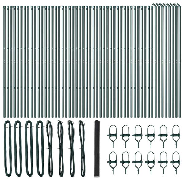 vidaXL Poste de Cerca Cinzeto 100 x 1,5 m (malha de 25 mm) A&ccedil;o e PVC