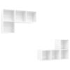 vidaXL Arm&aacute;rios de parede TV 4 pcs derivados madeira branco brilhante