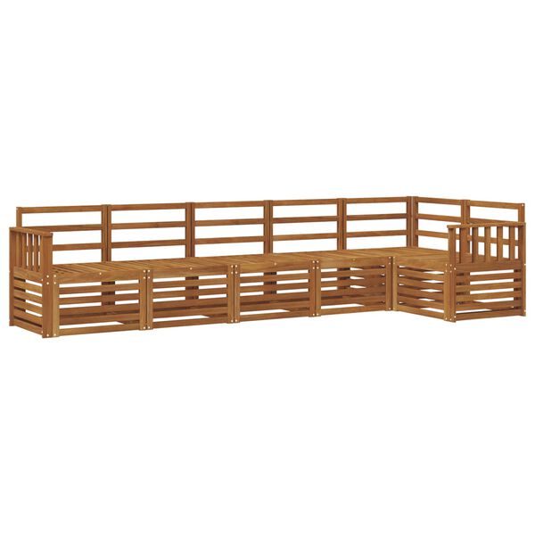 vidaXL Conjuntos de sof&aacute;s 6 pcs Natural Madeira S&oacute;lida de Ac&aacute;cia