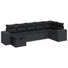 vidaXL 8 pcs conjunto sof&aacute;s de jardim com almofad&otilde;es vime PE preto