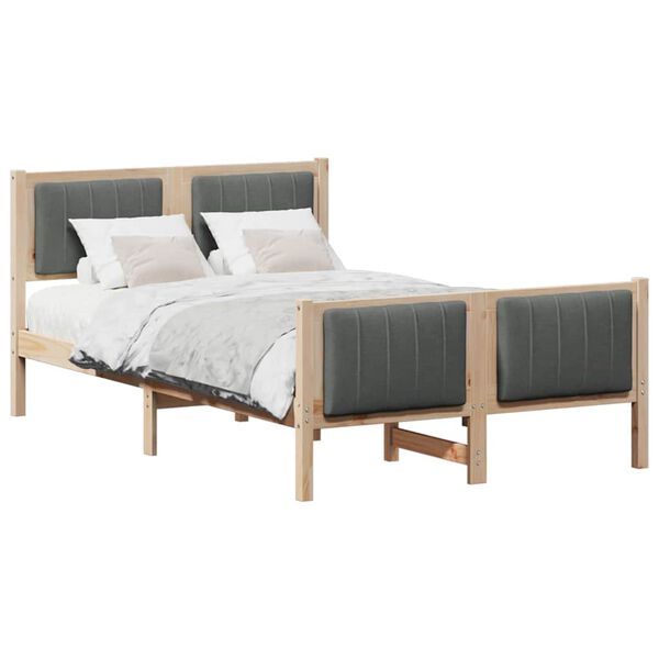 vidaXL Estrutura da cama castanho e cinzento-escuro 120 x 190 cm