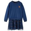 vidaXL Vestido de manga comprida para crian&ccedil;a azul-marinho 104
