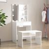 vidaXL Conjunto toucador com LED madeira processada branco brilhante