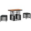 vidaXL Conjunto de Jantar para Jardim 3 unid. Preto e Cinza