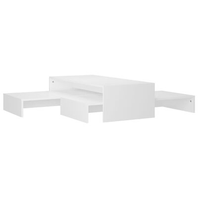 vidaXL Conj. mesas de centro 100x100x26,5 cm cm contraplacado branco