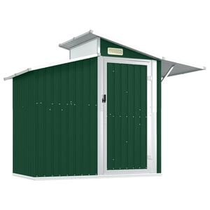 vidaXL Abrigo de jardim 270x130x208,5 cm a&ccedil;o galvanizado verde