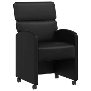 vidaXL Cadeiras de Jantar com Rodas 2 unid. Couro sint&eacute;tico Preto