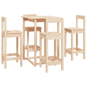vidaXL 5 pcs conjunto de bar pinho maci&ccedil;o