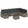 vidaXL Conjunto de Sof&aacute;s 9 unid. Cinzeto vime PE