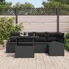 vidaXL Conjunto de Sof&aacute; de Jardim com almofada 6 pcs Preto vime PE