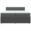 vidaXL Cama com molas/colch&atilde;o 200x200 cm tecido cinzento-escuro