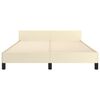 vidaXL Estrutura de cama c/ cabeceira couro artificial 140x200cm creme