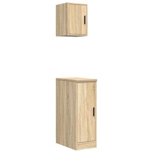 vidaXL Arm&aacute;rios de garagem 2pcs derivados de madeira carvalho sonoma
