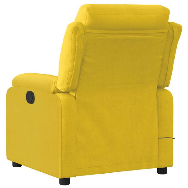 vidaXL Poltrona de massagens reclin&aacute;vel veludo amarelo