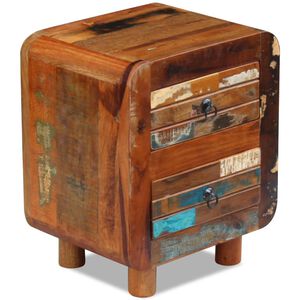 vidaXL Mesa de cabeceira 43x33x51 cm madeira reciclada maci&ccedil;a