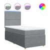 vidaXL Cama com molas/colch&atilde;o 80x200 cm tecido cinza-claro